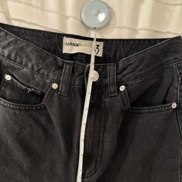 Garage Black High Rise Straight Leg Jeans Women's 03 Grunge Y2K Cropped Indie - Picture 9 of 16